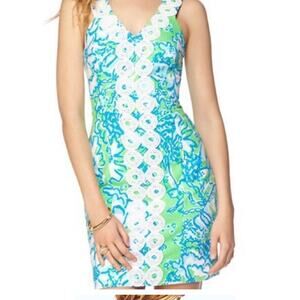 Lilly Pulitzer Blue and Green Midi Dress